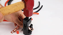 Load image into Gallery viewer, Mofeez Hammer Lug Crimper Tool and Bus Bar Set - 3x1/4” Post, 10x#8 Screw Terminal Power Distribution Block with Ring Terminals
