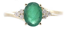 Load image into Gallery viewer, Gin &amp; Grace 14K Yellow Gold Natural Diamond (I1,I2) &amp; Emerald Statement Ring for Women
