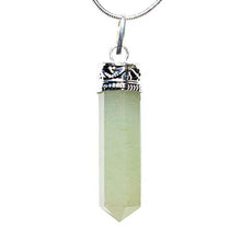 Load image into Gallery viewer, Zenergy Gems Selenite Charged Faceted Hand-Made Natural Green Aventurine Crystal Pendants + Selenite Heart Charging Crystal (Green Aventurine - Himalayan)
