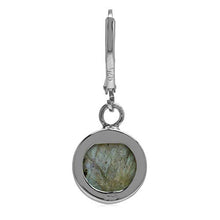 Load image into Gallery viewer, Silvershake 10MM Natural Labradorite White Gold Plated 925 Sterling Silver Leverback Dangle Earrings
