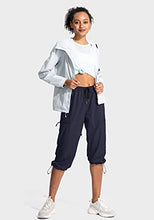 Load image into Gallery viewer, SANTINY Women's Hiking Cargo Pants Lightweight Quick Dry Outdoor Capris for Women Camping Athletic UPF 50 Zipper Pockets(02-Navy_L)
