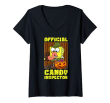 Load image into Gallery viewer, Mademark x SpongeBob SquarePants - Womens SpongeBob Halloween Official Candy Inspector Trick Treat Fun V-Neck T-Shirt

