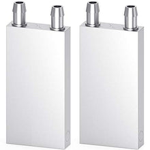 Load image into Gallery viewer, DIYhz Aluminum Water Cooling Block, Liquid Water Cooler Heat Sink System for PC Computer CPU Graphics Radiator Heatsink Endothermic Head Silver 2pcs(40mm x 80mm x 12mm)
