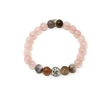 Load image into Gallery viewer, Larimar Accessories | 8mm Mala Beads Bracelet | Mala Gemstone Bracelet | Mala Yoga Bracelet | Mala Prayer Bracelet | Mala Meditation Beads Bracelet | (Rose Quartz &amp; Botswana)
