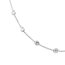 Load image into Gallery viewer, 14K White Gold Handmade Station Necklace With 4 MM Cubic Zirconia (15, 16, 17, 18, 20, and 24 Inches)

