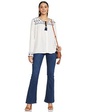 Load image into Gallery viewer, KAILASA BY ANGEL BAY Women's Full Sleeves Top with Drawstring Neck and Boho Print Designer Blouse for Office Casual Wear Comfy Top
