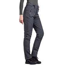 Load image into Gallery viewer, FREE SOLDIER Outdoor Women's Soft Shell Fleece Lined Ski Pants Winter Lightweight Hiking Cargo Nylon Pants with Multi-Pockets (Dark Gray Small/US 4-6)
