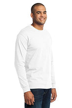 Load image into Gallery viewer, Port &amp; Company Men's Long Sleeve 50/50 Cotton/Poly T Shirt M White
