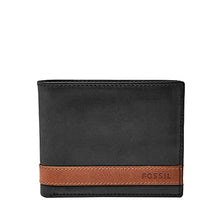 Load image into Gallery viewer, Fossil Men's Quinn Leather Bifold with Flip ID Wallet, Black
