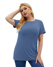 Load image into Gallery viewer, DEFJOOY Plus Size for Women Tunic Tops for Leggings Tshirt Short Sleeve Summer T Shirt Leopard L
