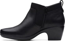 Load image into Gallery viewer, Clarks Women's Emily Chelsea Fashion Boot, Black Leather/Textile Combi, 9
