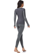 Load image into Gallery viewer, WEERTI Thermal Underwear for Women, Long Johns for Women with Fleece Lined, Long Underwear Women Winter Cold Weather (GREY+CHARCOAL XS)
