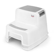 Load image into Gallery viewer, 2 Step Stool for Kids (Gray 2 Pack) | Toddler Stool for Toilet Potty Training | Slip Resistant Soft Grip for Safety as Bathroom Potty Stool &amp; Kitchen Step Stool | Dual Height &amp; Wide Two Step | iLove
