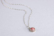 Load image into Gallery viewer, Light Pink Rhodonite Gemstone Necklace in Sterling Silver
