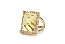 Load image into Gallery viewer, Unique Yellow Quartz Ring by Anemone Jewelry - Lemon Quartz in 925 Sterling Silver - Gorgeous Statement Rings for Women - Jewelry for Weddings, Parties, Engagements - Handmade
