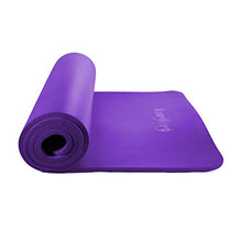 Load image into Gallery viewer, HemingWeigh Super Thick, Extra Comfy, Moisture-resistant, Durable NBR Yoga Mat, 1/4 Inch, Light Weight, Perfect For Yoga, Exercise, &amp; Workout Mat with Carrying Strap (Purple)

