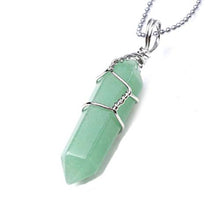 Load image into Gallery viewer, Natural Aventurine Gemstone Pendant Necklace Healing Crystal Reiki Chakra Gem Stones 18 Inch (1pc) Women Girls Men Gifts GGP-E8
