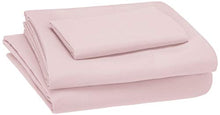Load image into Gallery viewer, AmazonBasics Kid's Sheet Set - Soft, Easy-Wash Lightweight Microfiber - Twin, Light Pink
