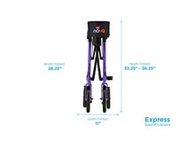 Load image into Gallery viewer, NOVA Medical Products Express Rollator Walker, Large 10” &amp; 8” Wheels, Compact Foldable &amp; Free Standing, Easy to Fold, Lift &amp; Carry, Comes with Cane Holder, Purple
