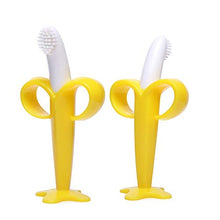 Load image into Gallery viewer, ArtJ4U Baby Toddler Toothbrush Set &amp; Banana Teether for Age 6-24 Month Silicone Infant Training Finger toothbrushes,Extra Soft Bristle for Baby Teeth &amp; Infant Gums,BPA Free(6 Pack)
