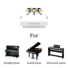 Load image into Gallery viewer, HOSEYIN Wood Adjustable Lifting Piano Pedal Extender Bench for Kids, Height Adjustable Piano Foot Pedal,Design with 3 Pedal（Bright White）
