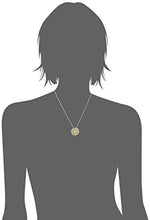 Load image into Gallery viewer, 18k Yellow Gold Plated Sterling Silver Genuine Peridot and Diamond Accent Filigree Mandala Pendant Necklace, 18"

