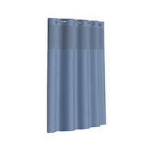 Load image into Gallery viewer, Arcs &amp; Angles Fabric 3-in-1 Shower Curtain Set with PEVA Snap-in Liner and Window, 71 X 74in, Midnight, 1 Pack
