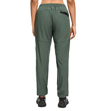 Load image into Gallery viewer, GeeGo Womens Hiking Pants Lightweight Quick Dry Outdoor Travel Cargo Pants Seamless Zipper Pockets Water Resistant UPF 50+ Army Green Medium
