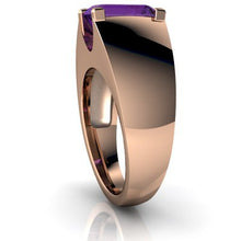 Load image into Gallery viewer, 14kt White Gold Amethyst 9x7mm Emerald_Cut Men's Ring - Size 8.5
