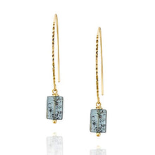 Load image into Gallery viewer, Stera Jewelry Women’s 14k Gold-Filled Kyanite Gemstone Dangling Long Wire Threader Earrings
