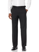 Load image into Gallery viewer, Haggar Men's Cool 18 PRO Classic Fit Flat Front Expandable Waist Pant, black, 42Wx32L
