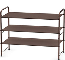 Load image into Gallery viewer, Simple Houseware 3-Tier Shoe Rack Storage Organizer 12-Pair / 20-Pair, Bronze
