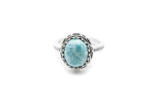 Load image into Gallery viewer, Larimar Gemstones with 925 Sterling Silver Ring Jewelry for Women
