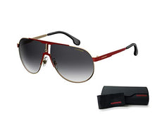 Load image into Gallery viewer, Carrera CA1005/S 0AU2/9O 66M Red Gold/Dark Grey Gradient Metal Aviator Sunglasses For Men For Women+ Free Designer iWear Care Kit
