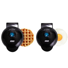 Load image into Gallery viewer, Dash Mini Maker Waffle Maker + Griddle, 2-Pack Griddle + Waffle Iron - Black
