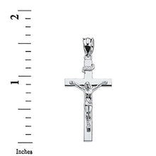 Load image into Gallery viewer, Fine 925 Sterling Silver Linear Cross INRI Crucifix Charm Pendant (1.60")
