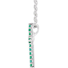 Load image into Gallery viewer, FB Jewels 14k White Gold Emerald Cross 16" Necklace
