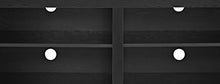 Load image into Gallery viewer, WE Furniture Minimal Farmhouse Wood Universal Stand for TV's up to 64" Flat Screen Living Room Storage Shelves Entertainment Center, 58 Inch, Black
