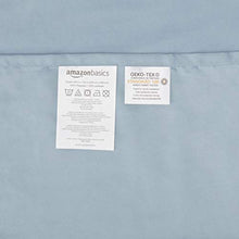 Load image into Gallery viewer, AmazonBasics Premium, Easy-Wash Embroidered Hotel Stitch 120 GSM Sheet Set - Queen, Dusty Blue
