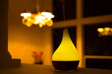Load image into Gallery viewer, XBrand Bamboo/Glass Aromatherapy Essential Oil Diffuser &amp; Color Changing Mist Humidifier, 10 Inch Tall, Brown &amp; White
