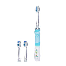 Load image into Gallery viewer, SEAGO Kids Electric Toothbrush, Sonic Tooth Brush Soft Bristles Battery Powered with Smart Timer and Colorful LED Waterproof for Baby &amp; Kids with 2 Soft Bristles, Green
