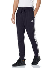 Load image into Gallery viewer, adidas Men's Standard Essentials Single Jersey Tapered Open Hem 3-Stripes Pants, Legend Ink/White, Large
