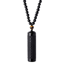 Load image into Gallery viewer, Genasto Black Obsidian Necklace Tiger Eye Gemstone Beads Crystal Stone Pendant Healing Chakra Mala Spiritual Necklace for Men Women…
