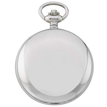 Load image into Gallery viewer, Gotham Men's Silver-Tone Railroad Dial Double Hunter 17 Jewel Mechanical Pocket Watch # GWC18806S
