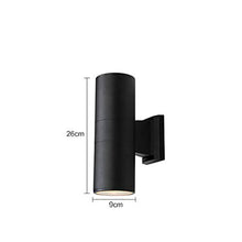 Load image into Gallery viewer, Wen long shop Nordic Waterproof Outdoor Wall lamp, LED Bedroom Bedside Aisle Double Wall Light, Modern Minimalist Style Aluminum Metal Wall Lamp,Black
