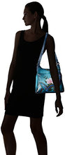 Load image into Gallery viewer, Anna by Anuschka womens Anna Anuschka, Handpainted Medium Hobo, Denim Paisley Floral Satchel Handbag Genuine Leather, Denim Paisley Floral, One Size US

