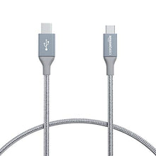 Load image into Gallery viewer, Amazon Basics Double Braided Nylon USB Type-C to Micro-B 2.0 Male Charger Cable | 1 foot, Dark Gray
