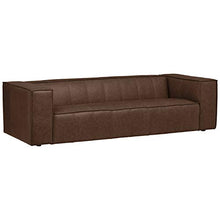 Load image into Gallery viewer, Amazon Brand – Rivet Thomas Genuine Leather Modern Sofa Couch, 101.2"W, Chestnut
