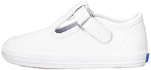 Load image into Gallery viewer, Keds baby-girls Champion Toe Cap T-Strap Sneaker , White Leather, 3 M US Infant
