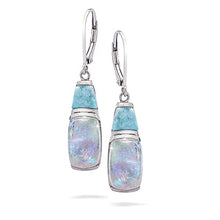 Load image into Gallery viewer, Stauer Larimar &amp; Moonstone Earrings – Genuine Gemstone Dangle Earrings for Women – .925 Sterling Silver Earrings for Women w/Lever Back – Rare Larimar Jewelry – Luxurious 10 Carat Earring Set
